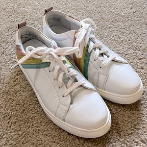 White and Rainbow Leather Shoes